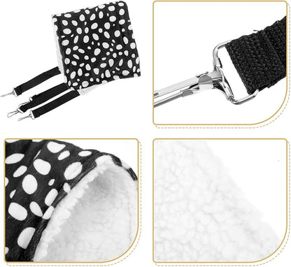 Unomor Double-Sided Cat Hammock Hanging Bed Breathable Cat Sleeping Bed 35x35cm Black and White Dots Medium Indoor Pet Cushion Comfortable Nest