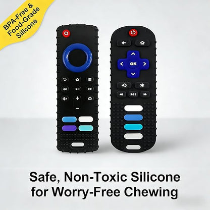 Puppy Toys for Teething, Remote Control Teether for Small Dogs,Puppy Teething Toy for Boredom & Stimulation,BPA-Free(2PCS-Black)