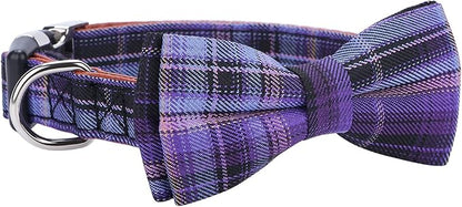 Faleela Soft &Comfy Bowtie Dog Collar,Detachable and Adjustable Bow Tie Collar,for Small Medium Large Pet (Purple, Medium (Pack of 1))