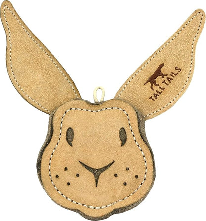 Tall Tails Dog Natural Leather Scrappy Fetch Toy for Dogs, Rabbit