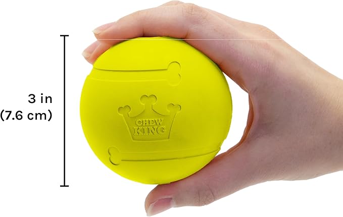 Chew King Flavored Rubber Ball Collection, 3 Inch Chicken Flavor Rubber Balls 2-Pk
