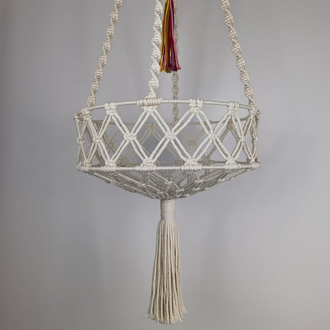 Macrame Cat Hammock, 47.24 * 15.74INCH, Cat Swing with Plush Bed for Sleeping, Playing, Climbing, and Lounging