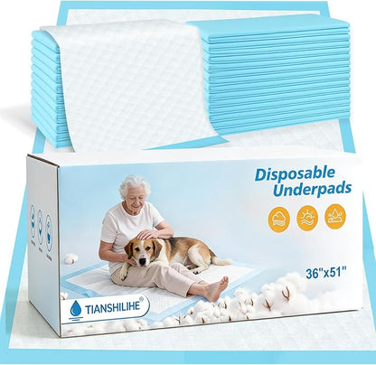 Puppy Pee Pads for Dogs 51"x36" 40 Count, Extra Large Dog Pee Pads, XXXXL Leak-Proof & Super Absorbent Dog Pee Pads, Thicken Disposable Potty Pads Puppy Training Pads for Cats Rabbits