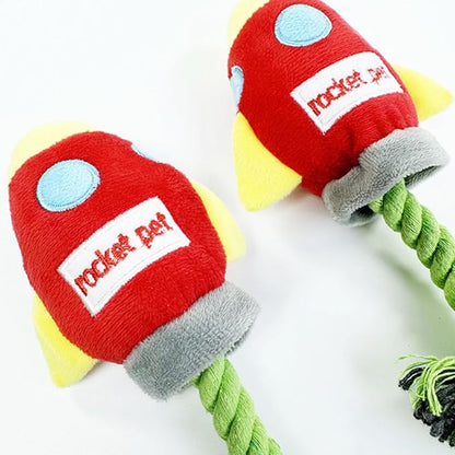 Dog Rope Toy for Aggressive Chewers - Puppy Teeth Grinding Toy Rocket, Dog Rope Toy, Puppy Interactive Rope Toy for Added Chewing Fun for Small Breeds and Puppies