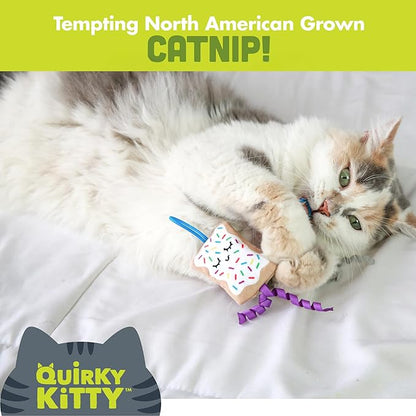 Quirky Kitty Flingin Purr Tarts Catnip Filled Interactive Cat Toys, Pack of 2
