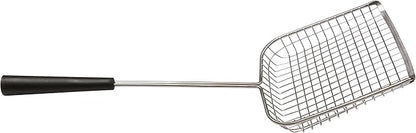 Sand Dipper Cat Poop Scooper & Chicken Poop Scooper - Rugged Big 6" Square Stainless Steel Long Handle for Home Kitty Litter Scoop & Farm Chicken Compatible Coop Scooper (Scoop)