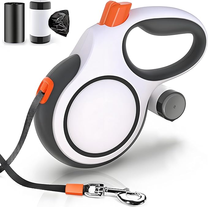 Retractable Dog Leash 26ft Heavy-Duty for Medium & Large Dogs - Upgraded Lock, Tangle-Free, Ergonomic Grip - Perfect for Walking, Running, Outdoor Training
