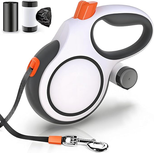 Retractable Dog Leash 26ft Heavy-Duty for Medium & Large Dogs - Upgraded Lock, Tangle-Free, Ergonomic Grip - Perfect for Walking, Running, Outdoor Training