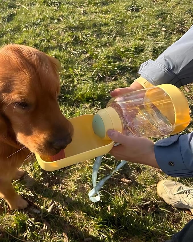 35oz Water Bottle, Portable Dog Water Bottle with Shoulder Strap, BPA Free, Leak Proof, Large Capacity, Pet Water Dispenser with 10oz Bowl for Walking, Hiking, Camping, Travel