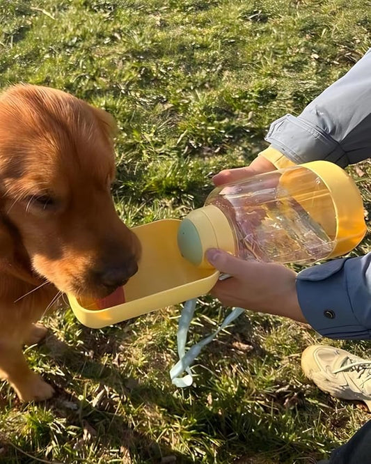35oz Water Bottle, Portable Dog Water Bottle with Shoulder Strap, BPA Free, Leak Proof, Large Capacity, Pet Water Dispenser with 10oz Bowl for Walking, Hiking, Camping, Travel