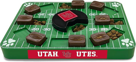 NCAA Puzzle Toy Slow Feeder, Puzzle Treat Dog Toy, Interactive Dog Treat Toy, Dog Puzzle Feeding Slow Toy (Utah Utes)