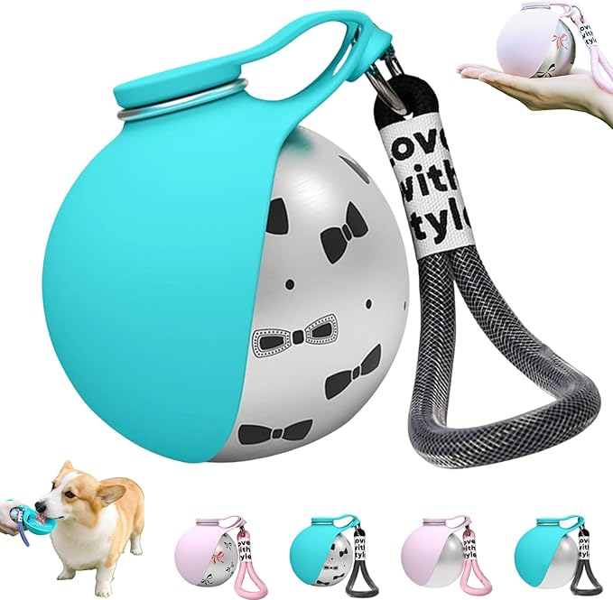 2 in 1 Portable Dog Water Bottle for Small Pet, Travel Foldable Bowl Dispenser, Outdoor Walking Collapsible Feeder, Leak-Proof Silicone Puppy Drinking Tumbler 285ml Gear Supplies