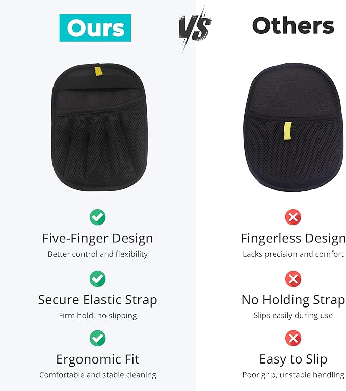 Pet Hair Removal Gloves for Dogs and Cats, Reusable Electrostatic Grooming Tool, 2-Piece Set for Furniture, Clothing, Car Seats Reusable 2-in-1 Design, 2 Pack