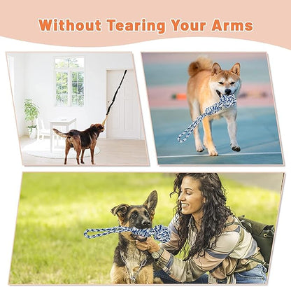 Interactive Dog Bungee Toy Rope Tug War for Pitbull Small Medium Large Dogs, Indoor/Outdoor Tree Hanging Toy for Exercise Solo Play,Spring Pole Interactive Toys with 3 Chew Rope
