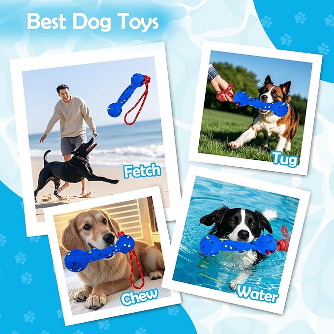 BABORUI Floating Dog Pool Toy – Durable E-TPU Dog Water Toy for Fetch & Chew, Bright Floating Dogs Toys for Pool, Beach & Outdoor Play – Dogs Beach Essentials (Blue Stick)