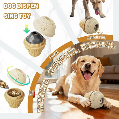 Indestructible Frozen Treat Dispenser Dog Chew Toy, Interactive Enrichment Dog Toy for Small Medium Large Dogs.Dog Puzzle Toy for Indoor Outdoor Play