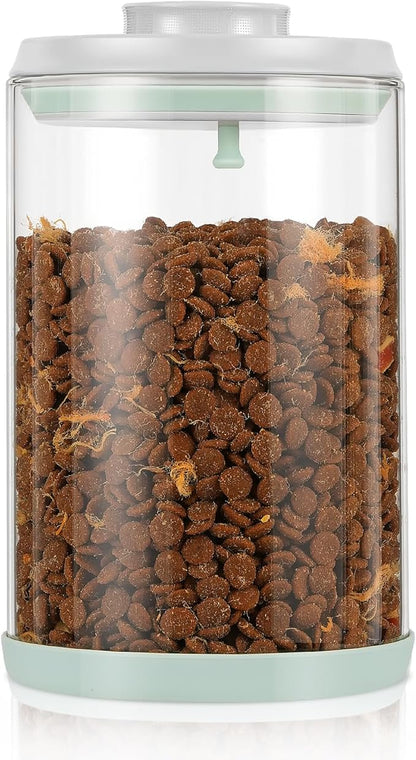Dog Treat Container Airtight Jar 2.2Qt/2L, Glass Food Jars with One-Touch Lid for Dog or Cat Treats, Kibble, Snacks – Pantry Storage Canister for Kitchen or Countertop (2.2Qt - 2L)