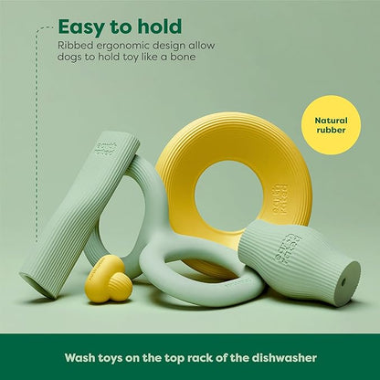 Earth Rated Dog Toy, Enrichment Toys for Adult and Puppy Dogs, Dishwasher and Freezer-Safe, Natural Rubber, Small, Green