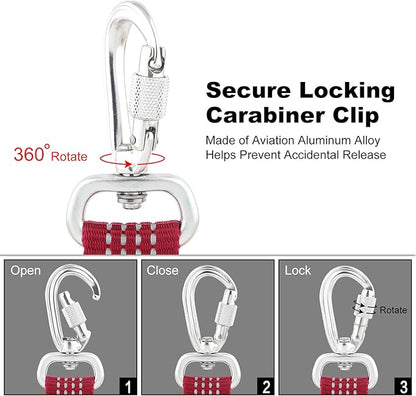 Plutus Pet Heavy Duty Dog Leash with Lockable Aluminum Carabiner, 4/6 Feet Long, Double-Sided Reflective Nylon, Padded Handle, for Puppy, Small, Medium and Large Dogs (Burgundy Red, 1" x 6')