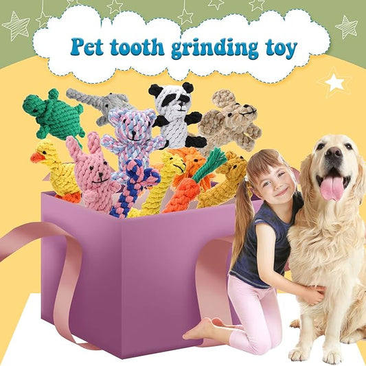 Sumind 12 Pcs Dog Rope Toys for Aggressive Chewers Valentine Gifts for Puppy Animal Rope Chew Toy Interactive Toys for Small Medium Large Dog Pets Puppy Playtime, 12 Styles(Giraffe)