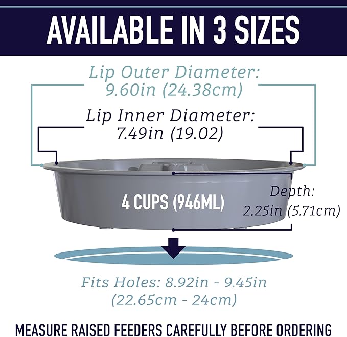 Leash Boss Slow Feeder Dog Bowls (4 Cup) Puzzle Dog Food Bowl with Feeder Holes, Fits into Elevated Pet Feeders, Slow Eating for Large, Medium & Small Sized Breeds - Blue