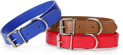 Brown Leather Dog Collar for Small,Medium, Large Dog, (Wide: 0.75'' for Dog's Neck: 10''~14'', Brown, M)