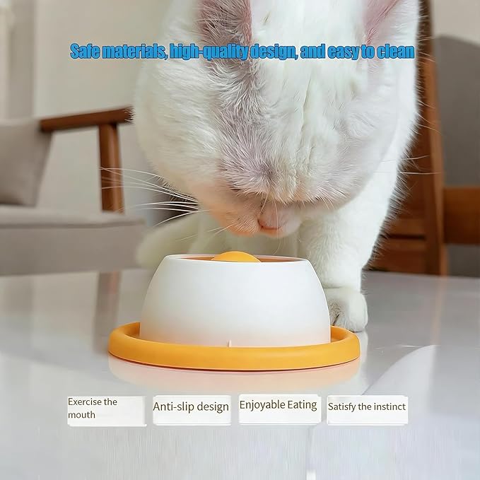 Upgraded Dog Lick Bowl, Dog Cat Enrichment Toys, Interactive Slow Feeder & Anxiety Relief Treat Dispenser with Non-Slip Base for Puppy Kitten Mental Stimulation. (Yellow-1PCS)