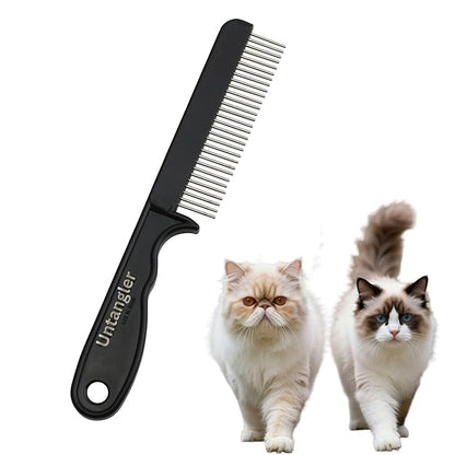 Super-Groom Combs with Smooth Rotating Teeth for Painless Mat Removal (Black, 30 Fine-Spaced Teeth)