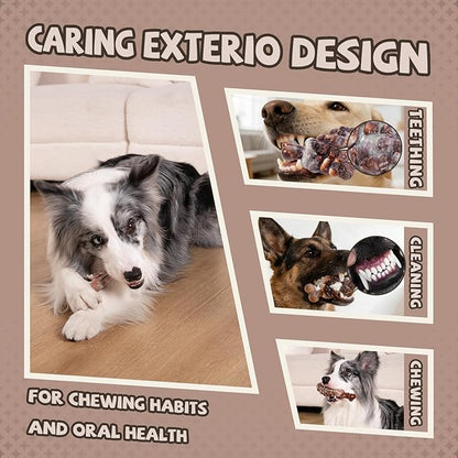 Indestructible Dog Toys for Aggressive Chewers 3 Pack, Tough Dog Chew Toys for Aggressive Chewers Medium and Large Breeds, Durable Dog Toy to Keep Them Busy, Bacon Flavored