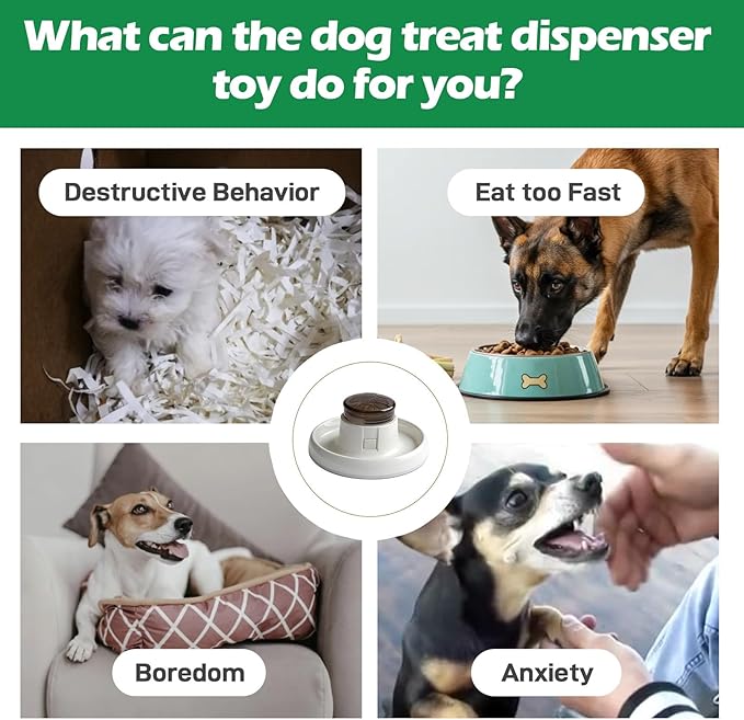 Interactive Dog Puzzle Toys & Slow Feeder - Treat Dispensing Dog Enrichment Toys for IQ Training, Mental Stimulating Toys for Healthy Digestion, Easy to Clean & Anti-Slip Design