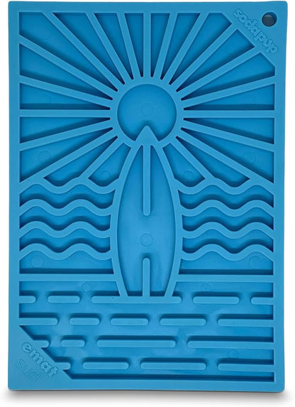 SodaPup Surf eMat – Durable Enrichment Feeder Made in USA from Non-Toxic, Pet-Safe, Food Safe Rubber for Mental Stimulation, Avoiding Overfeeding, Fresh Breath, Digestive Health, & More