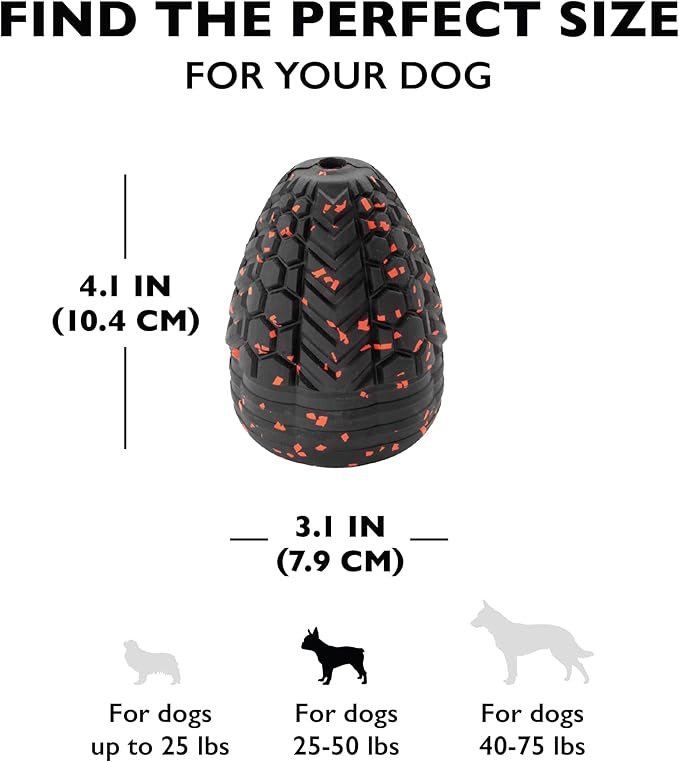 Chew King Supreme Durable Rubber Dog Toy for Aggressive Chewers, Treat-Dispensing Heavy-Duty Chew Toy with Safety Air Vent, Interactive Dog Toy for Training & Enrichment, Large 4.1" x 3.1"