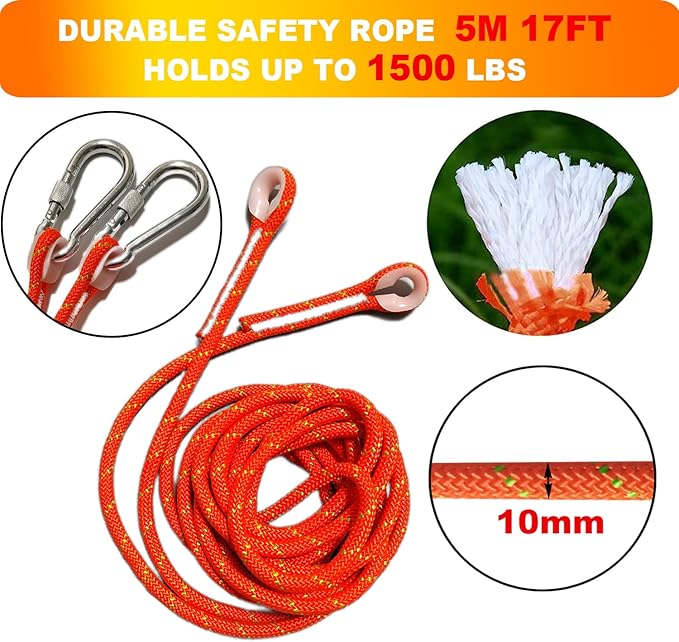 Dog Bungee Hanging Toy, Spring Pole Rope Pull & Tug of War Toy for Aggressive Chewers Middle Large Dogs to Exercise Solo Play, Interactive Tether Tug Outdoor Dog Toy with 2 Chew Ropes