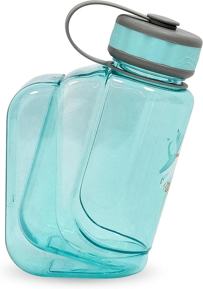 OllyDog OllyBottle, Dog Water Bottle with Detachable Bowl, No Spill Travel Bottle for Dogs, Wide Drinking Cup, BPA-Free Tritan, Easy Clean, Convenient for Walking & Hiking (600ML, Aqua Blue)