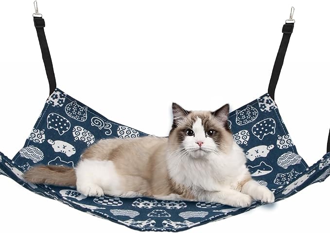 Cat Hammock & Cage - Indoor Cat & Ferret Enclosure with Dog & Chinchilla Hammock Accessories