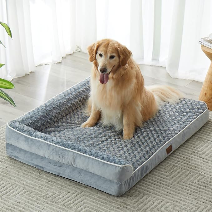 BFPETHOME Orthopedic Dog Bed for Large Dogs-Big Waterproof Sofa Dog Bed with Removable Washable Cover, Washable Pet Bed with Waterproof Lining and Nonskid Bottom,Pet Bed for Large Dogs (Pack of 2)