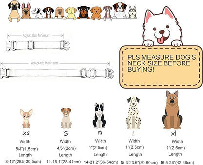 DOGWONG Valentine's Dog Collar-Hearts Print Dog Collar for Large Cute Dog Collars Spring Female Male Pet Gift Adjustable Heavy-Duty Soft Collar，M