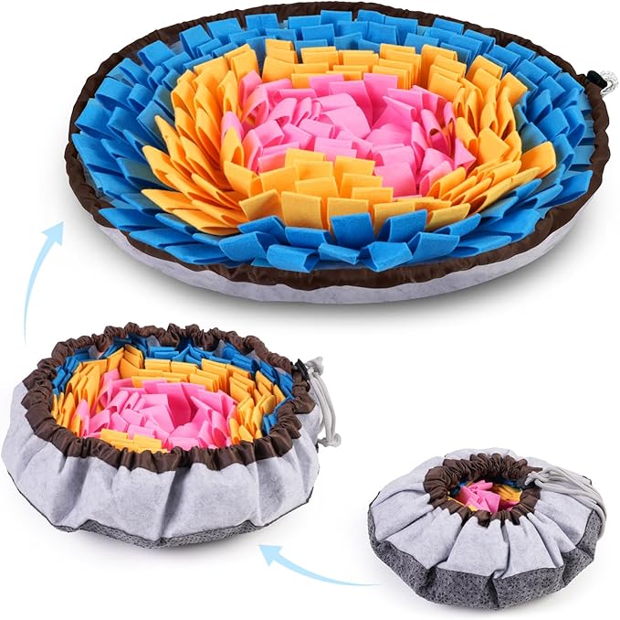 Snuffle Mat for Dogs Cats, Interactive Pet Non Slip Sniff Mat for Slow Eating Cognitive Puzzle Feeder for Enrichment Mental Stimulation Toys Keeping Boredom Away