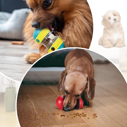 2 Pcs Dog Interactive Puzzle Toys Dog Toy Treat Dispenser Rolling Adjustable Food Dispensing Treat Puppy Feeder Slow Feeding for Training Large Medium Chewers Breed Pet Gift Keep Busy