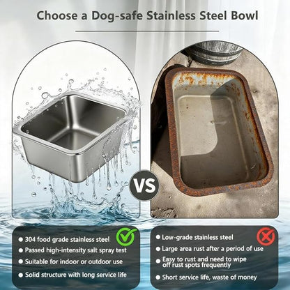 2.5 Gallon Elevated Dog Water Bowl for Large Breeds, 16.4" Height Adjustable Dog Water Bowl Dispenser with Solid Metal Base Eases Joint Strain, Anti-Tip Design and Simple to Clean, Indoor and Outdoor
