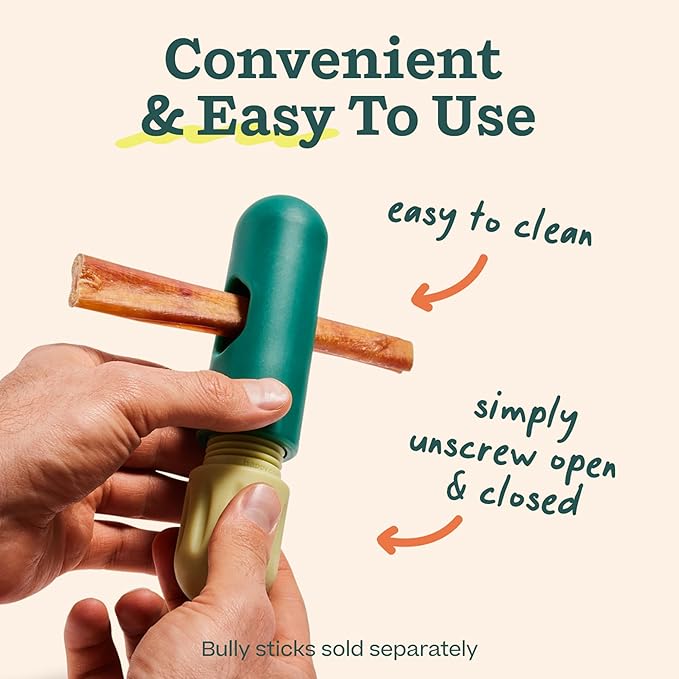 WOOF BullySafe - Bully Stick Holder - Durable Dog Chew Holder for Safe, Long-Lasting Play - Easy to Clean - No More Swallowed Ends - for Dogs 10+ lbs