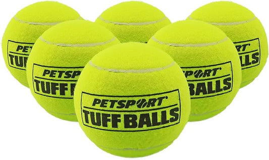 PetSport Giant Tuff Ball - Giant Tennis Balls for Dogs, Great for Boredom & Aggressive Chewers, Tennis Balls for Large Dogs, Certified Non-toxic, Wonâ€™t Wear Down Teeth - 4" (6 pack)