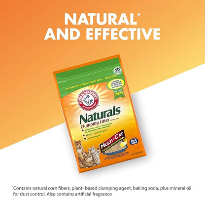ARM & HAMMER Naturals Clumping Cat , Litter Odor Control, Multi Cat Litter, 18 lb. Bag