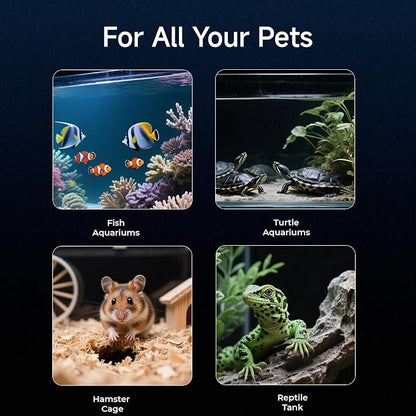 2K HD Aquarium & Terrarium WiFi Pet Camera,140° Wide-Angle Anti-Glare & Anti-Reflection,Night Vision for Fish & Reptiles,Two-Way Audio,Glass-Mount Enclosure Monitor,AI-Powered Detection,24/7 Recording