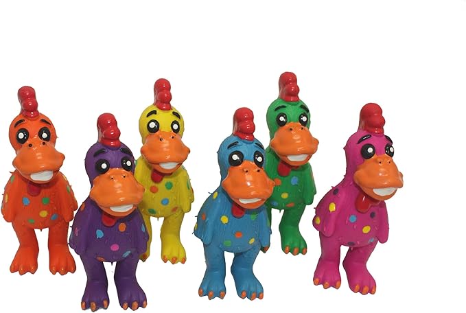 Multipet's Mini Globken Latex Plush Filled Polka Dot Chicken Dog Toy, 5-1/2-Inch