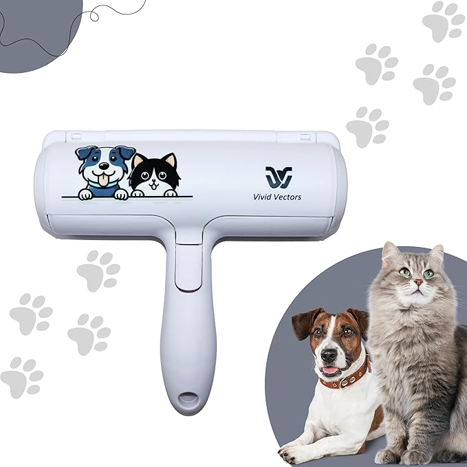 Pet Hair Remover - Portable, Reusable Roller - Cat & Dog Hair Remover for Sofa, Bedding, Carpets, Car Seat and Other Furniture