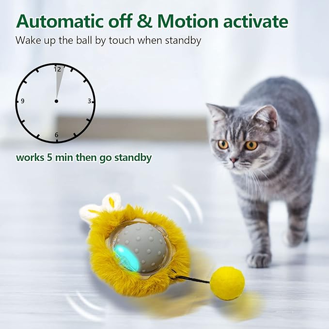 Interactive Cat Toys Ball Super Drive Electric Cat Toy Automatic Rolling Robotic Car Motion Activate