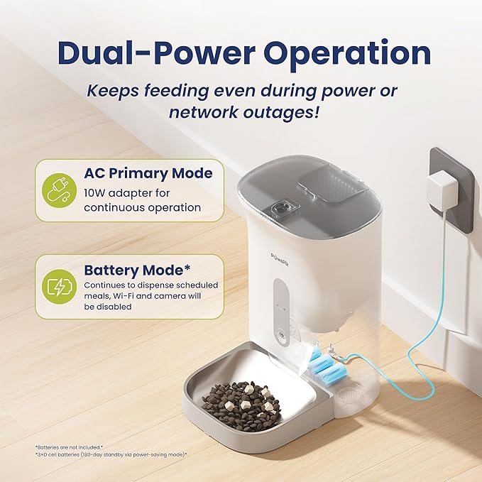 PawsPik Automatic Cat & Dog Feeder with 2K HD Camera, NutriWatch Smart Cat Food Dispenser with App Control, Portion Scheduling, Night Vision, Voice Recording & Battery Backup – 19-Cup