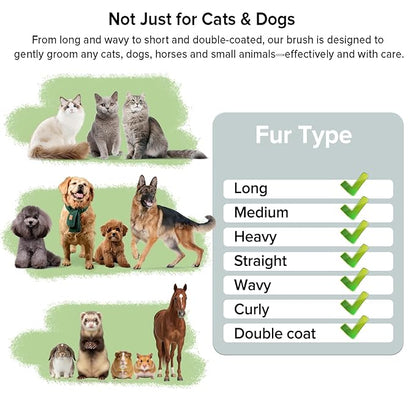 Cat Brush for Shedding, 2 Pcs Industry-First Adjustable Cat Brushes for Indoor Cats, Self-Cleaning Slicker brush, 264 Skin-Friendly Needles for Long or Short Haired Dogs, Perfect for Deshedding