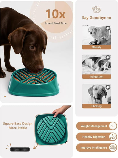 KASBAH Slow Feeder Dog Bowls Large Breed, 5 Cups Capacity for Wet & Dry Food, Puzzle Maze Bowl for Fast Eaters, Non-Slip Base, BPA Free, Helps Prevent Bloat and Aid Digestion